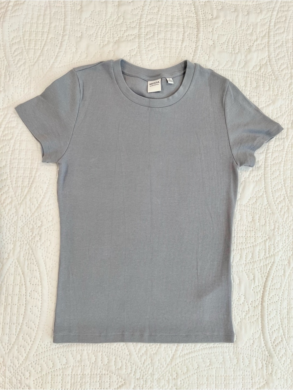 Aritzia | Homestretch™ Rib Crew T-Shirt, Muted Slate Dark Grey, S